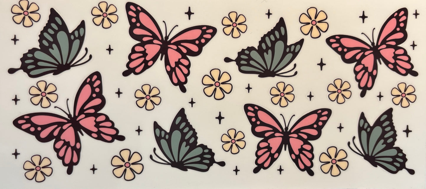 Pink & Green Butterflies