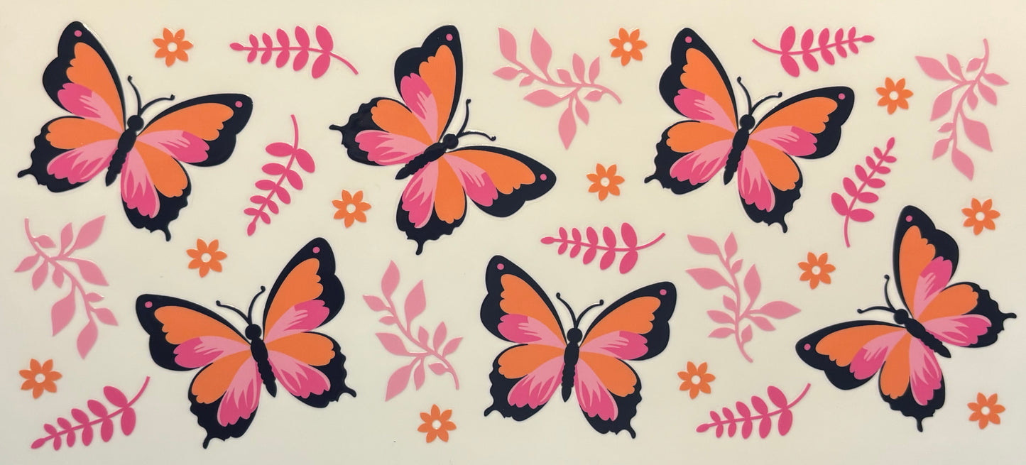 Pink & Orange Butterflies