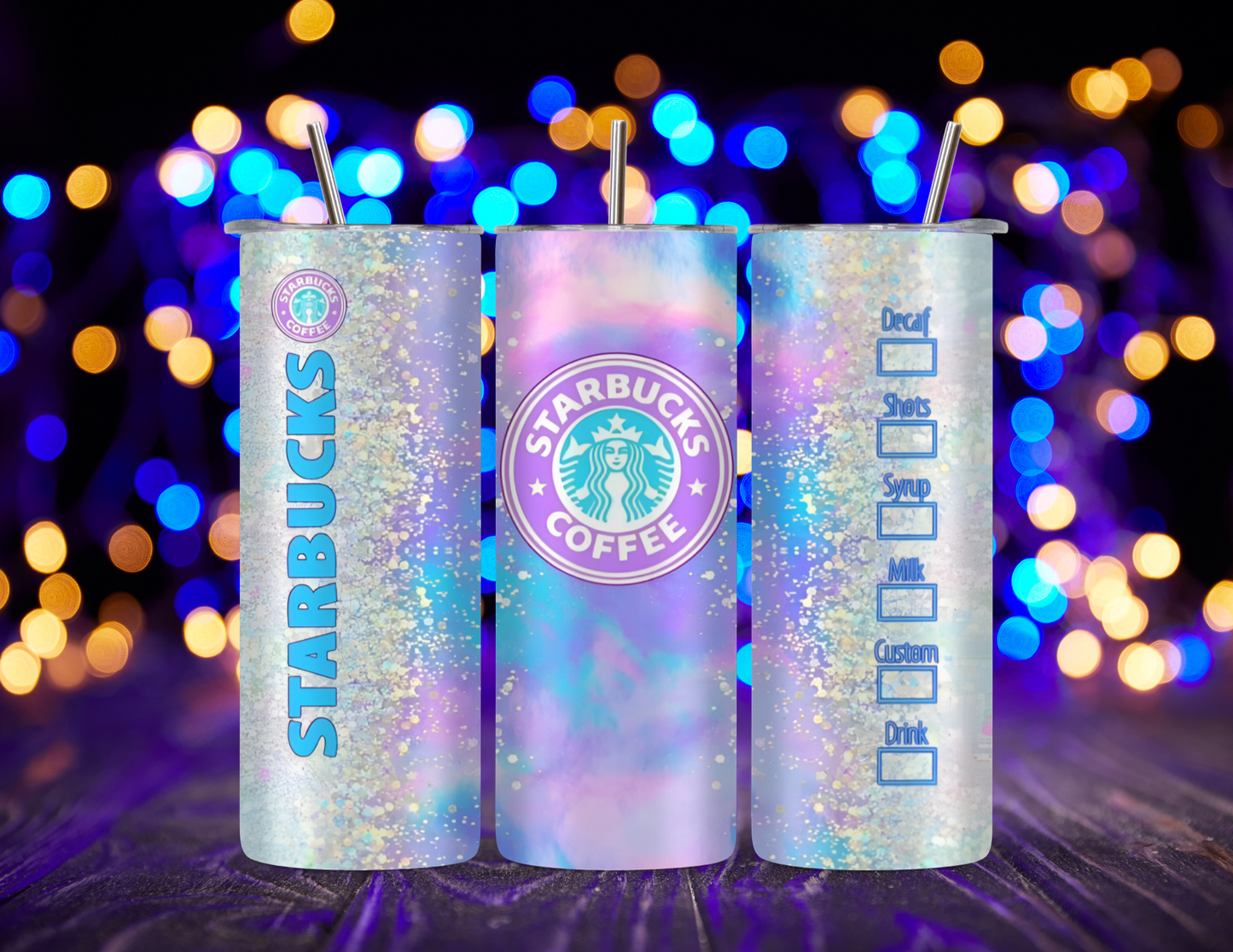 Purple & Silver Coffee 20 oz Skinny Tumbler