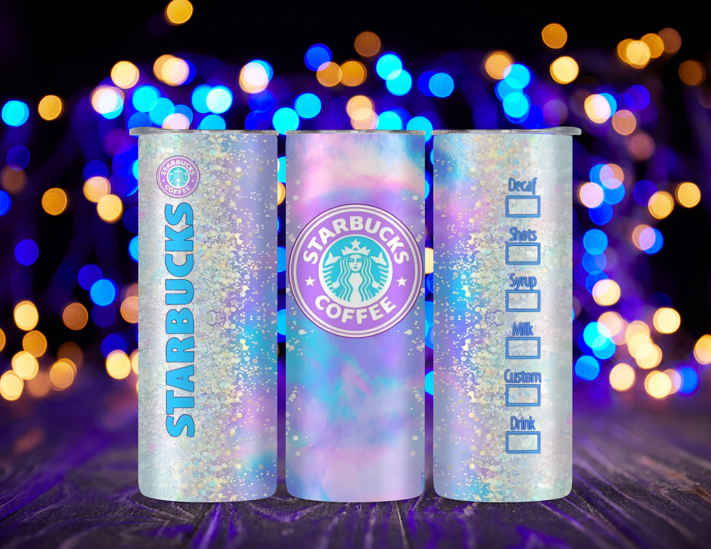 Purple & Silver Coffee 20 oz Skinny Tumbler