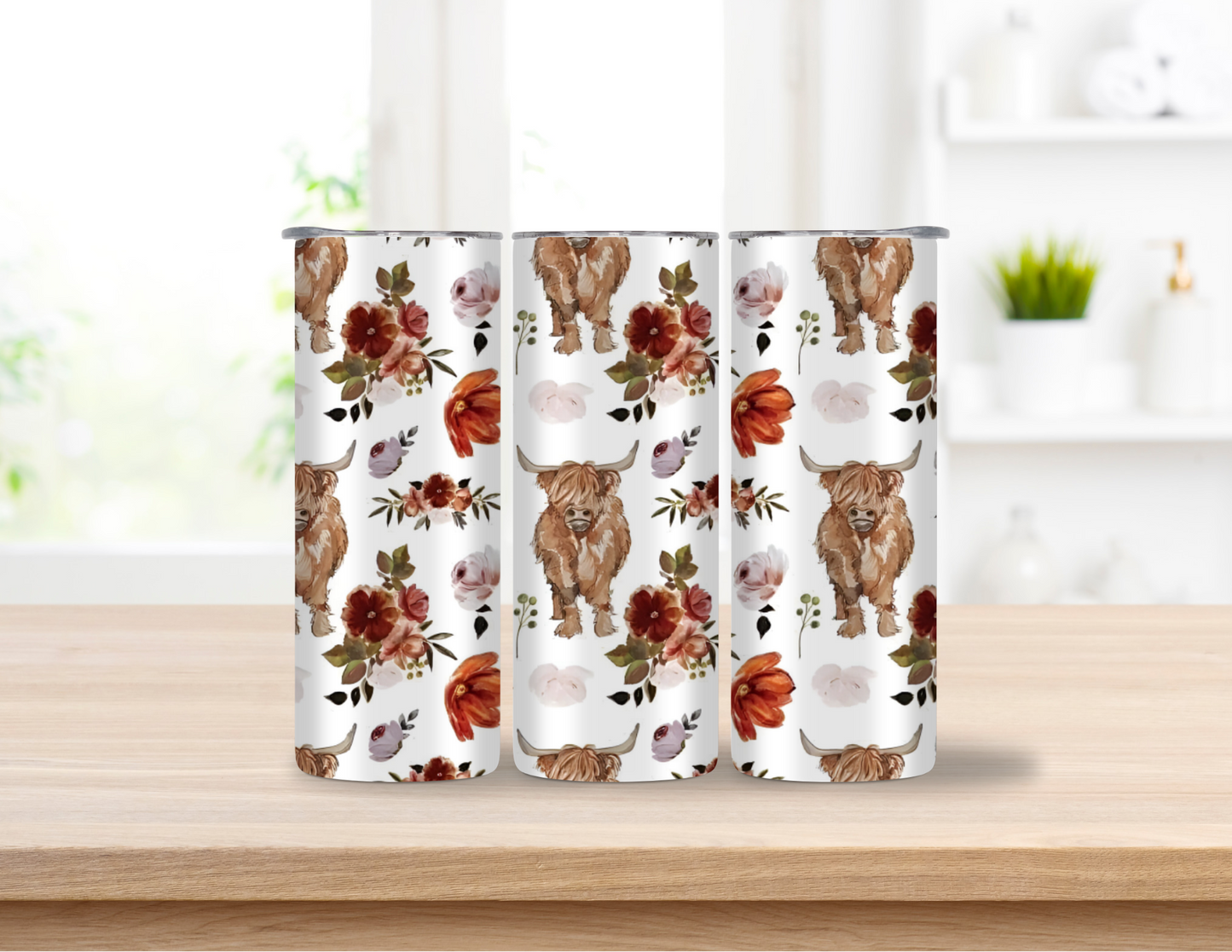 Highlander Cows 20 oz Skinny Tumbler