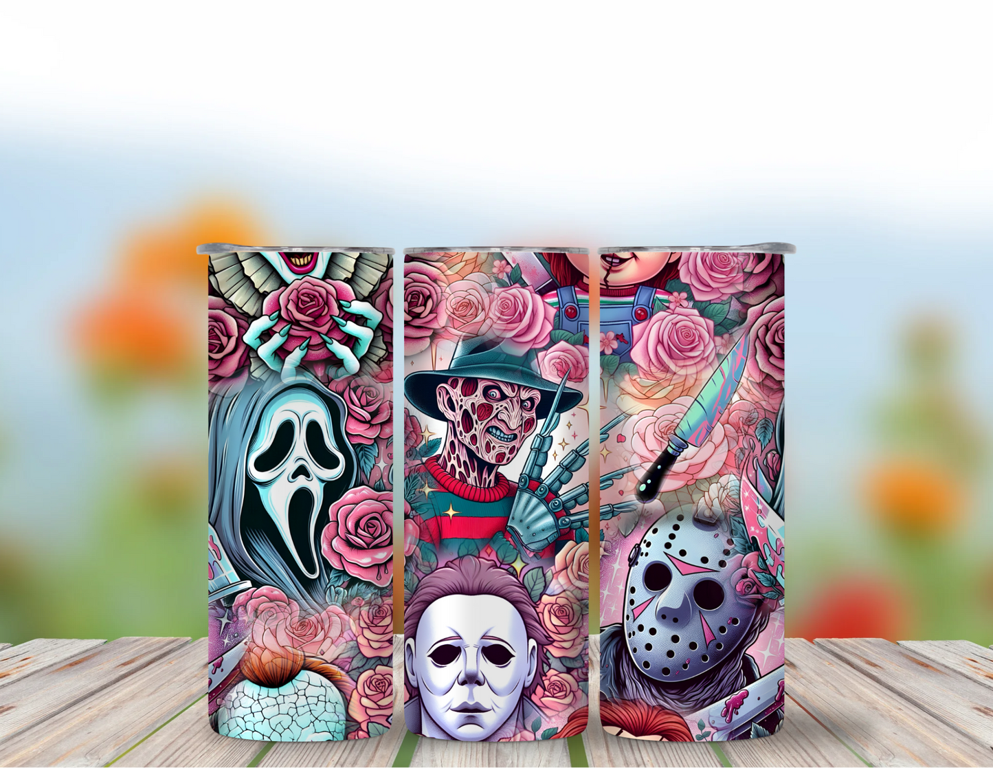 Pink Horror 20 oz Skinny Tumbler