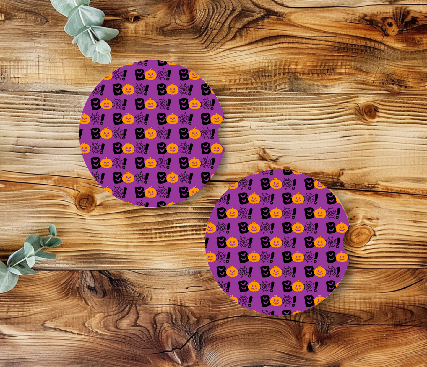 Purple Boo - Car Coasters
