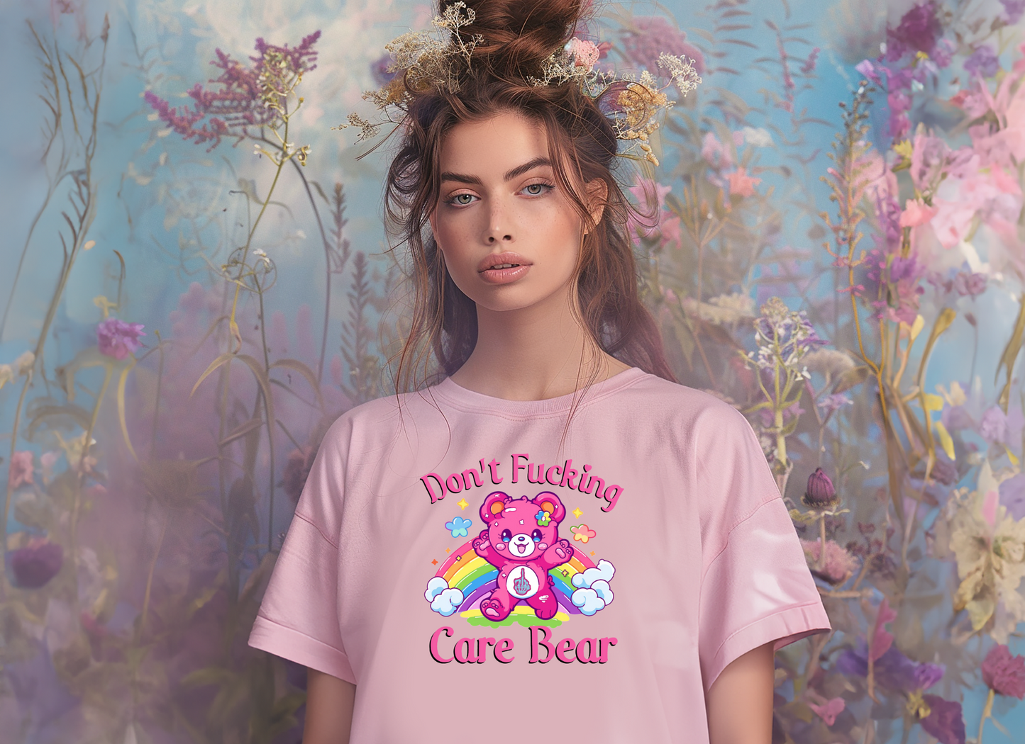 Don't Fing Care Bear Crop Top