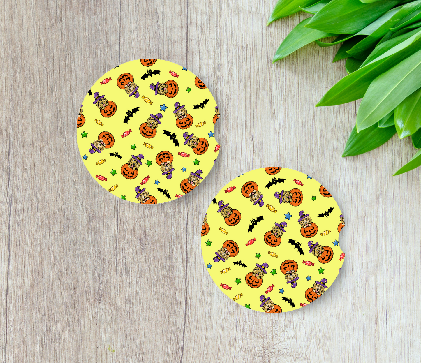 Yellow Dog - Car Coasters