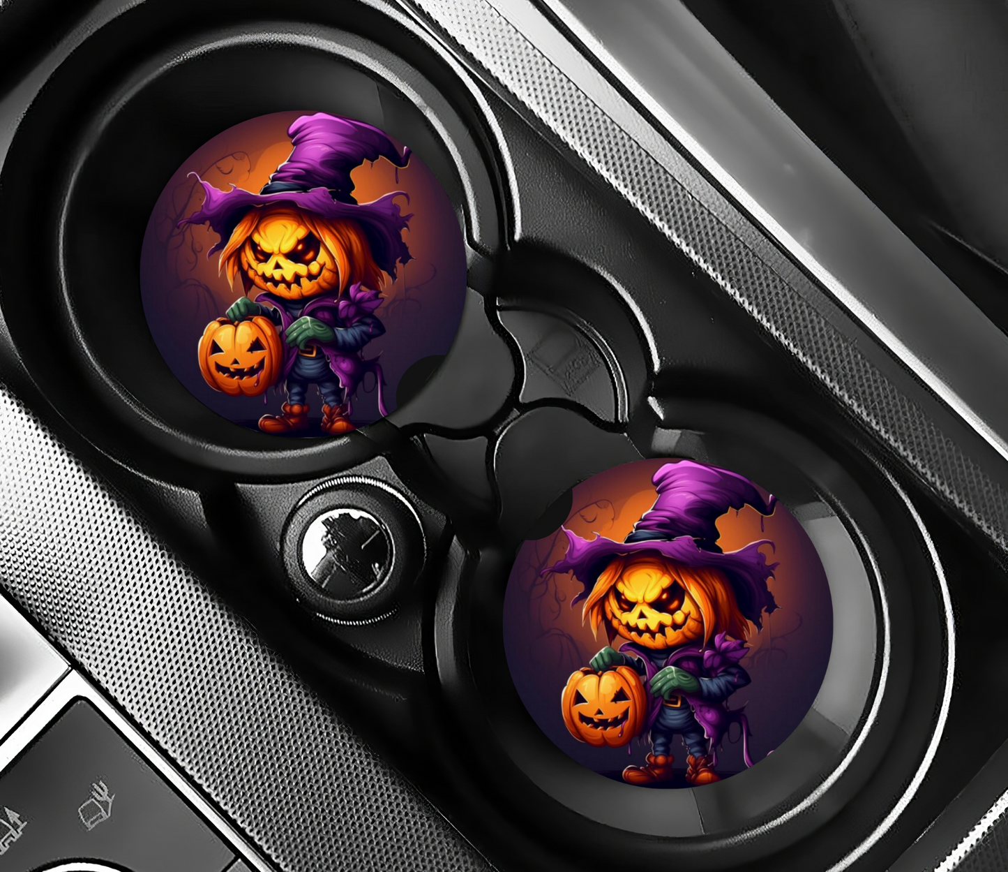 Pumpkin Head - Car Coasters