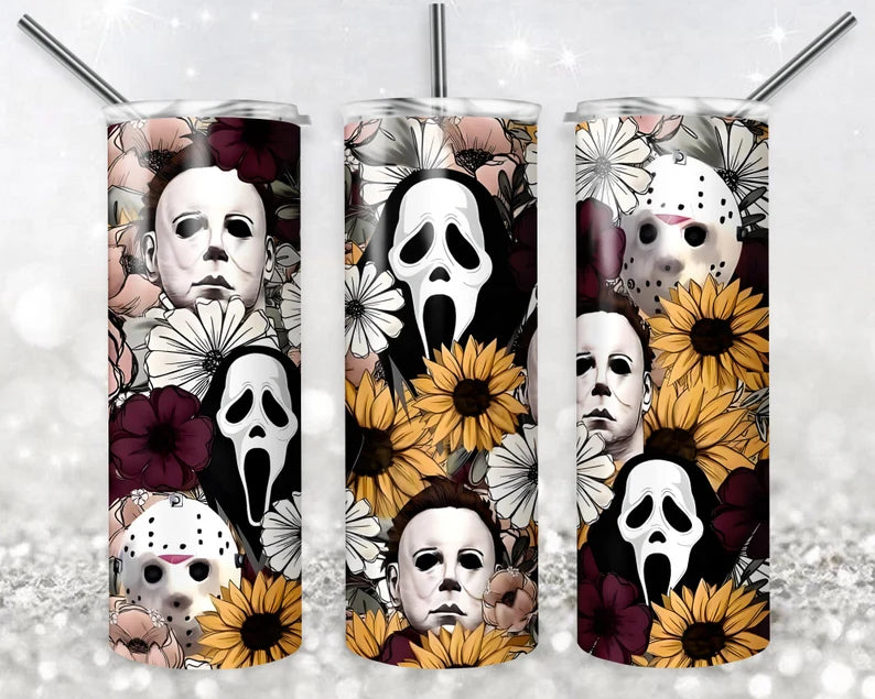 Sunflowers and Horror 20 oz Skinny Tumbler