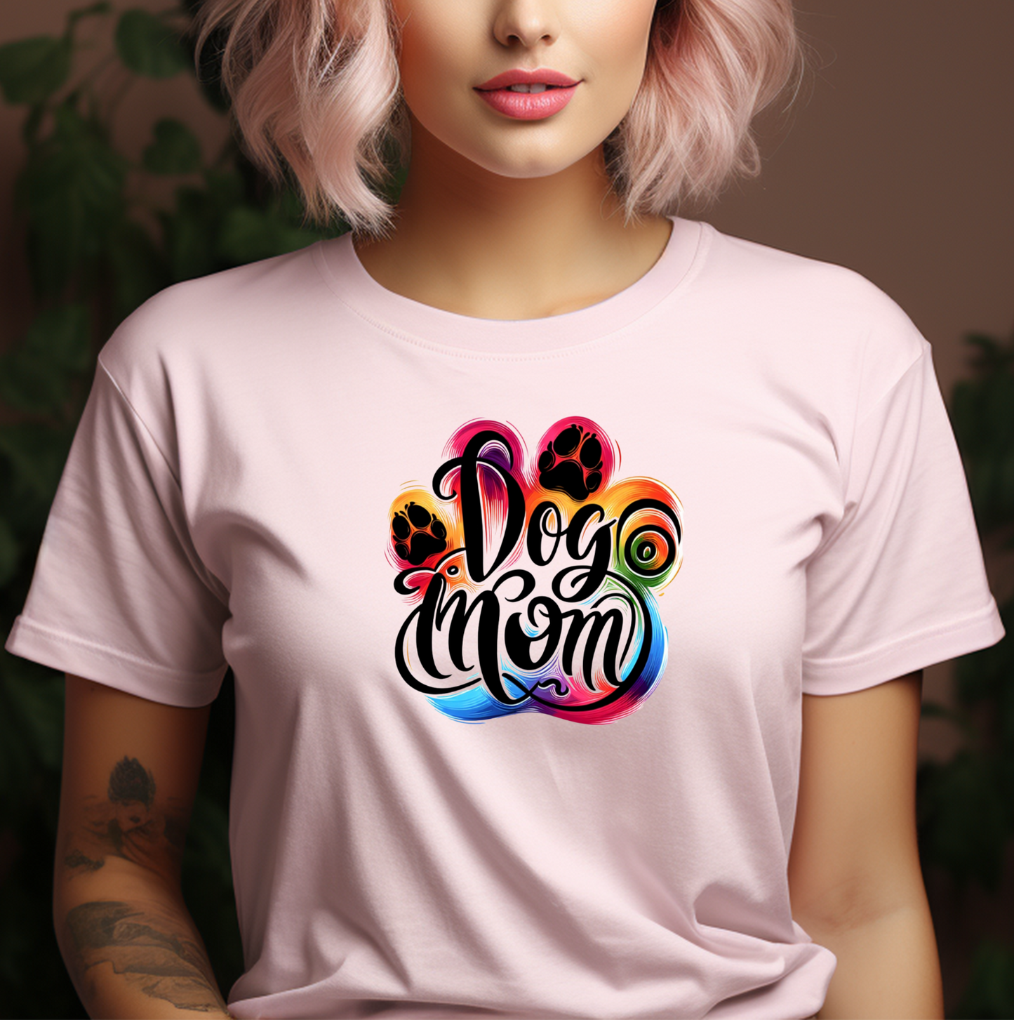 Colorful Dog Mom T-Shirt