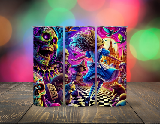 Nightmare in Wonderland 20 oz Skinny Tumbler