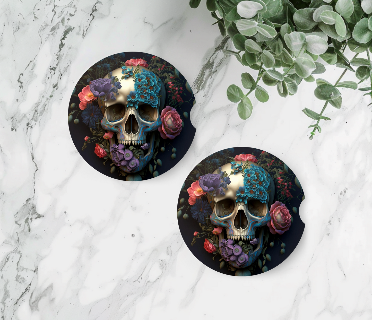 Flowers in My Skull - Car Coasters