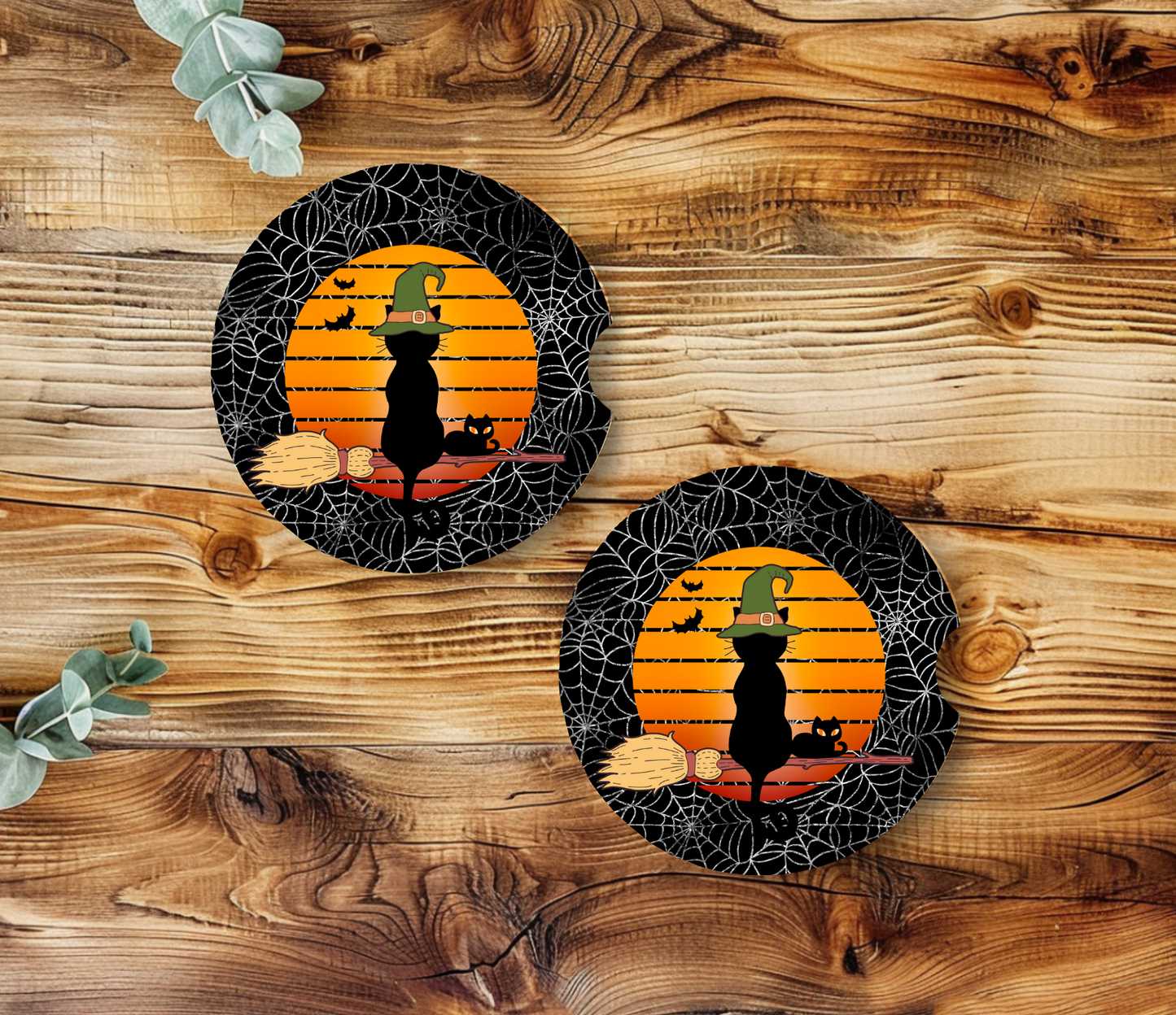 Witchy Kitty - Car Coasters