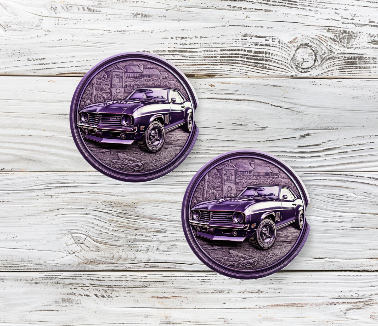 Purple Classic Car - Car Coaster