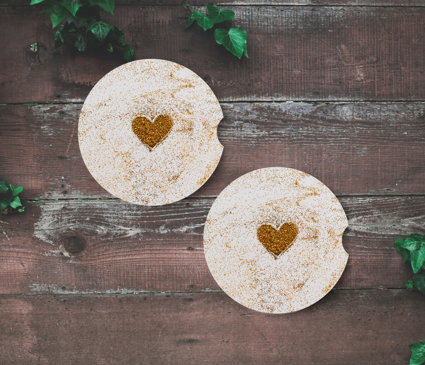 Hearts in the Sand - Car Coasters