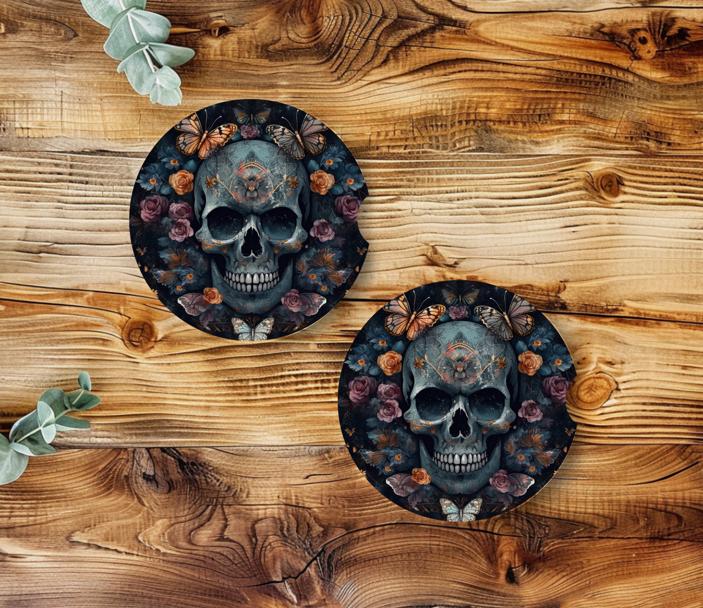 Skulls & Beauty - Car Coasters