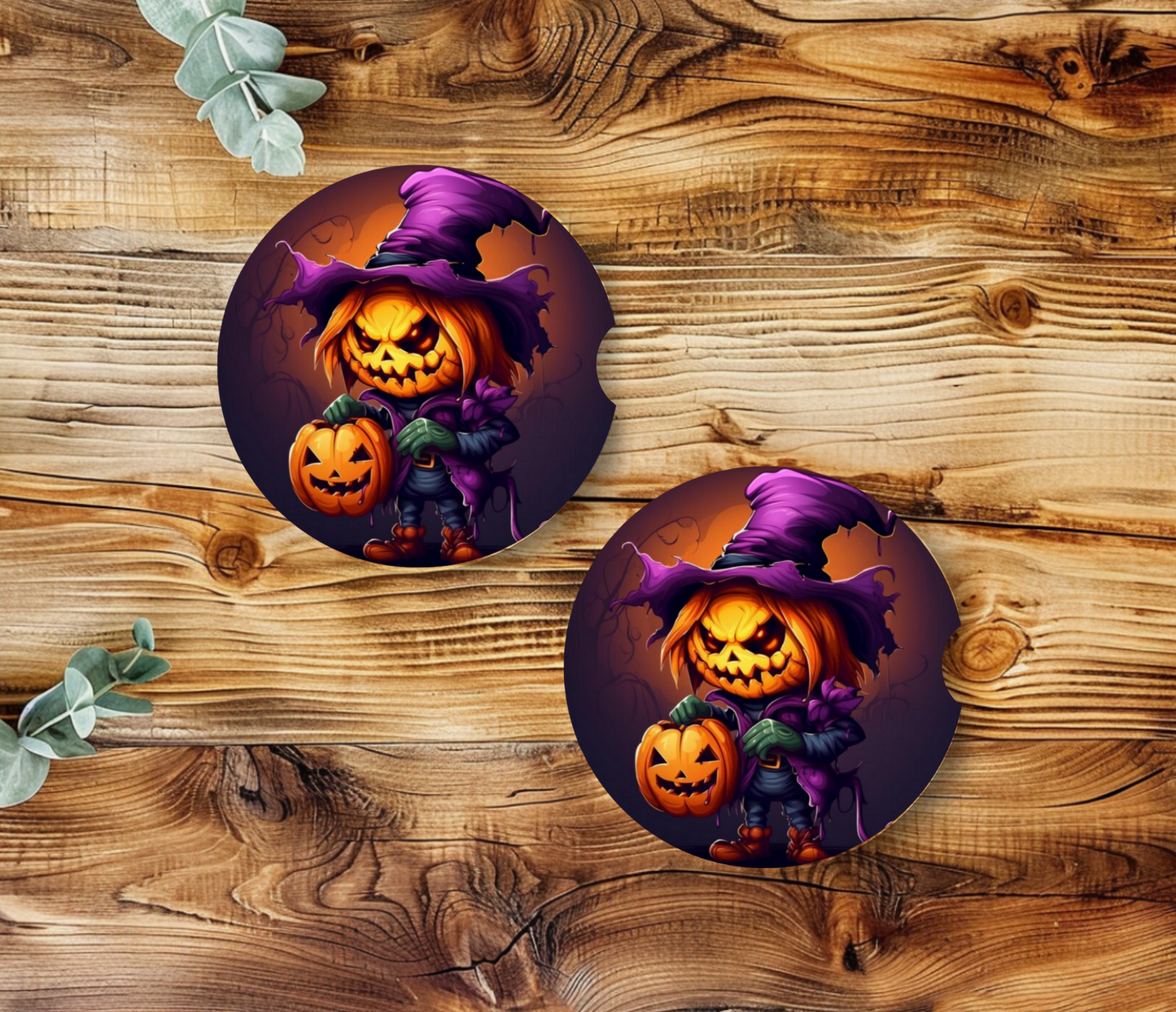 Pumpkin Head - Car Coasters