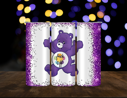 Funny Adult Purple Care Bear 20oz Tumbler