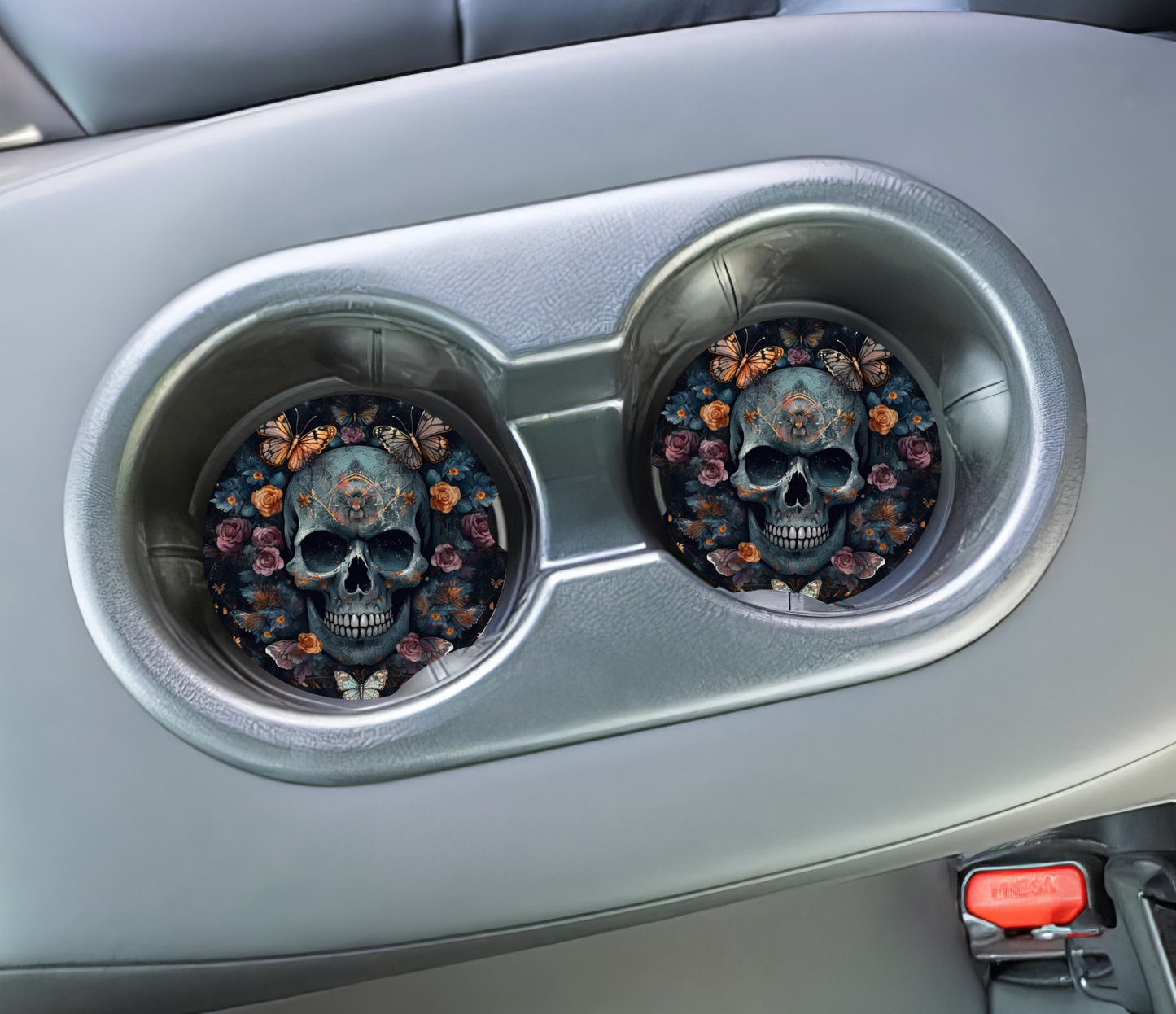 Skulls & Beauty - Car Coasters