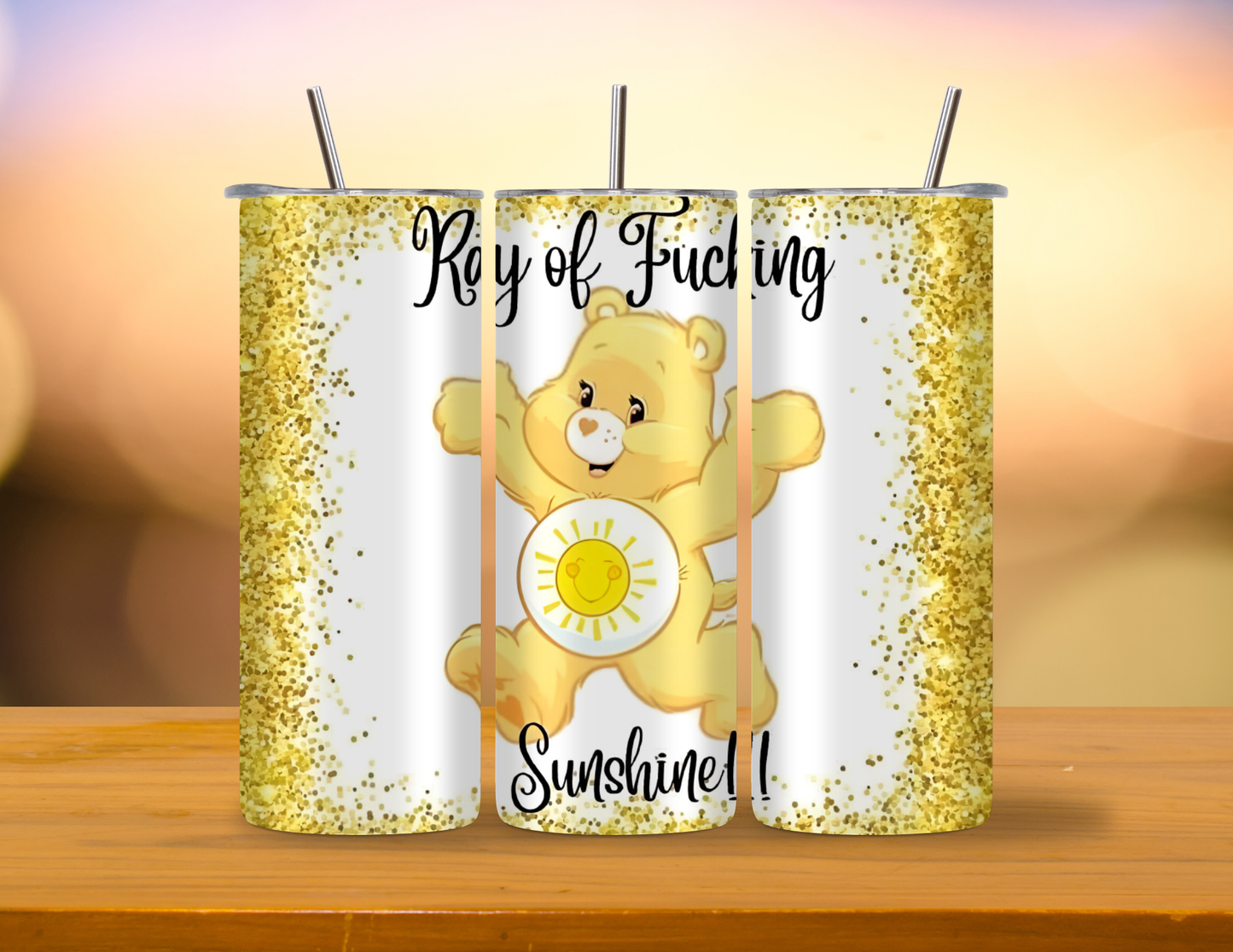 Funny Adult Yellow Care Bear 20oz Tumbler