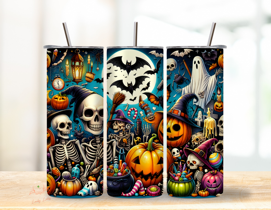 Spooky Halloween 20 oz Skinny Tumbler