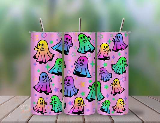 Colorful Ghost 20 oz Skinny Tumbler