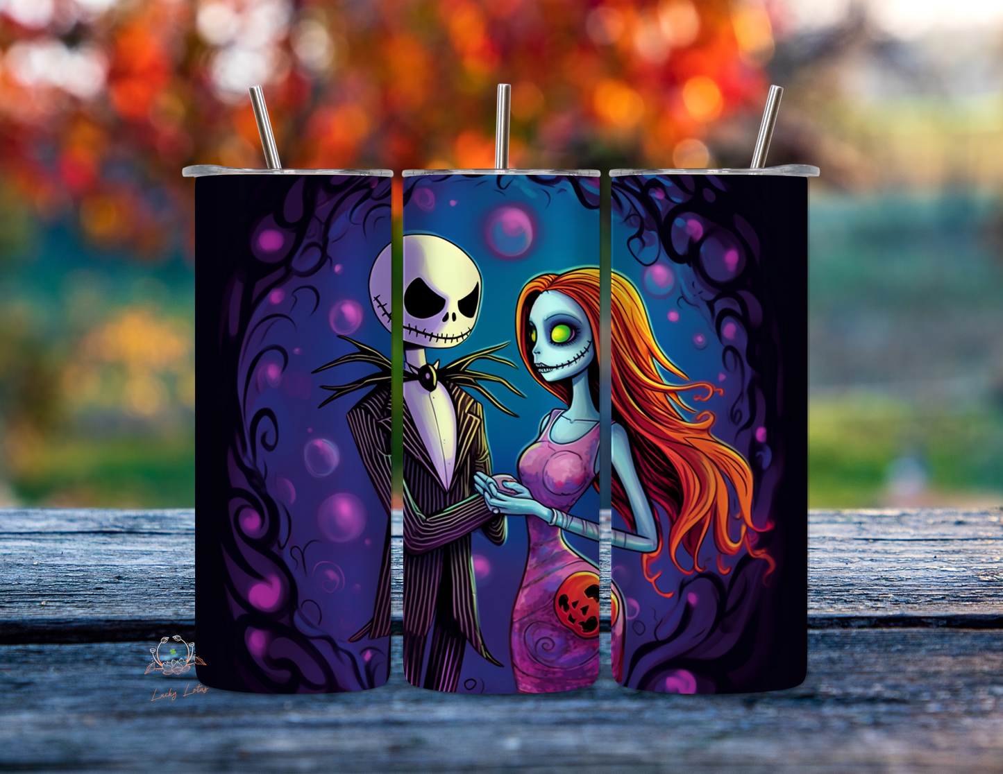 Halloween King and Queen 20 oz Skinny Tumbler