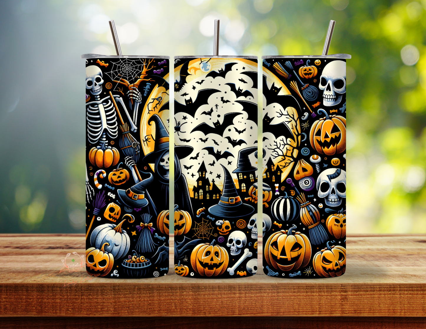 Haunted Halloween 20 oz Skinny Tumblers