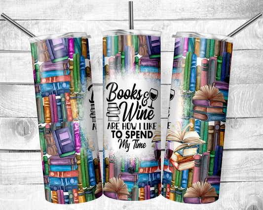 Books & Wine 20 oz Skinny Tumbler