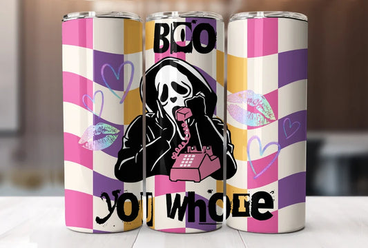 Boo Ghost Face 20 oz Skinny Tumbler