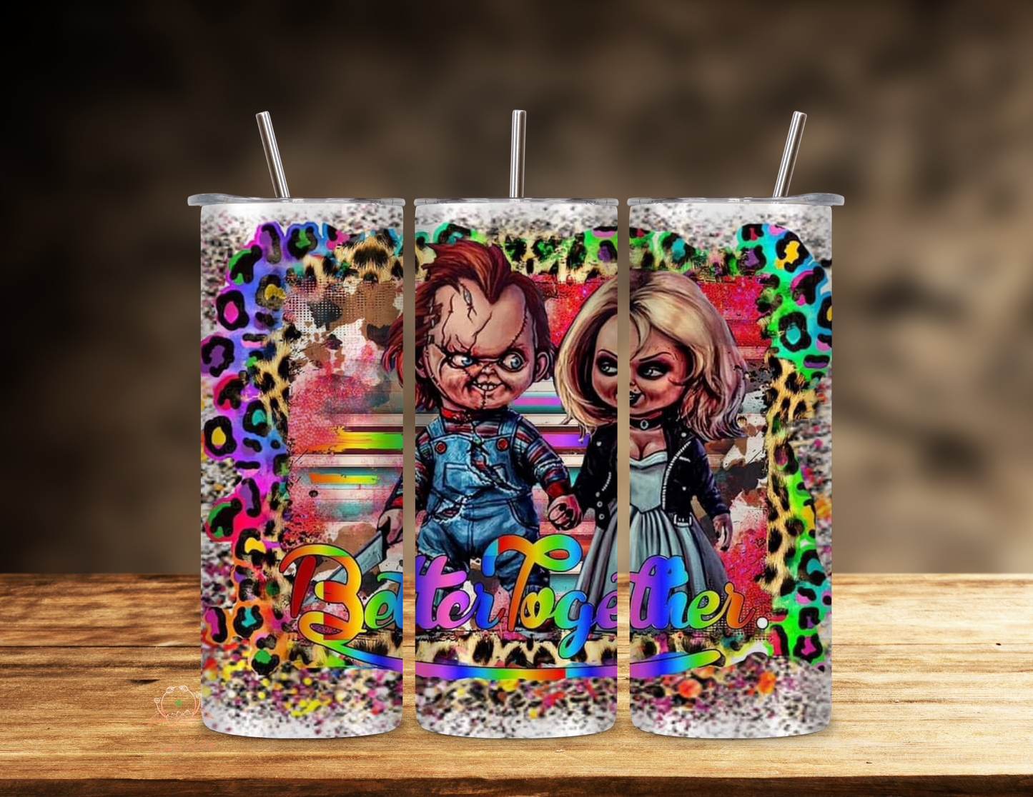 Chucky and Tiffany 20 oz Skinny Tumbler