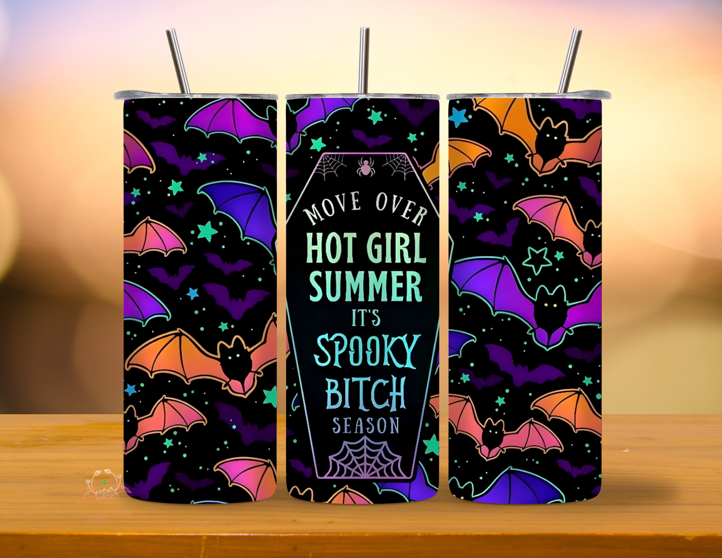 Bats Spooky Season 20 oz Skinny Tumbler