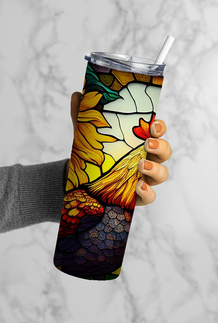 Rooter Stained Glass 20oz Skinny Tumbler