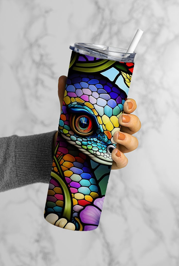 Snake Stained Glass 20oz Skinny Tumbler