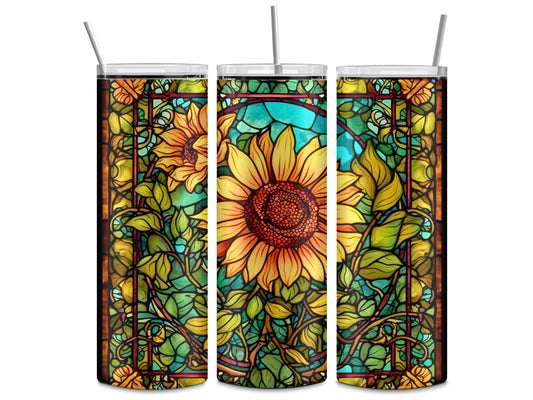 Sunflower Stained Glass 20oz Tumbler