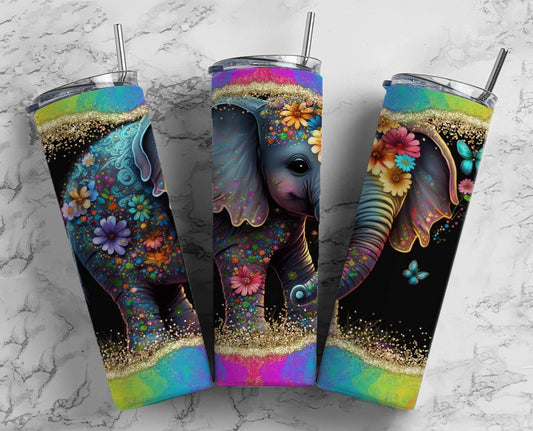 Colorful Elephant 20oz Skinny Tumbler