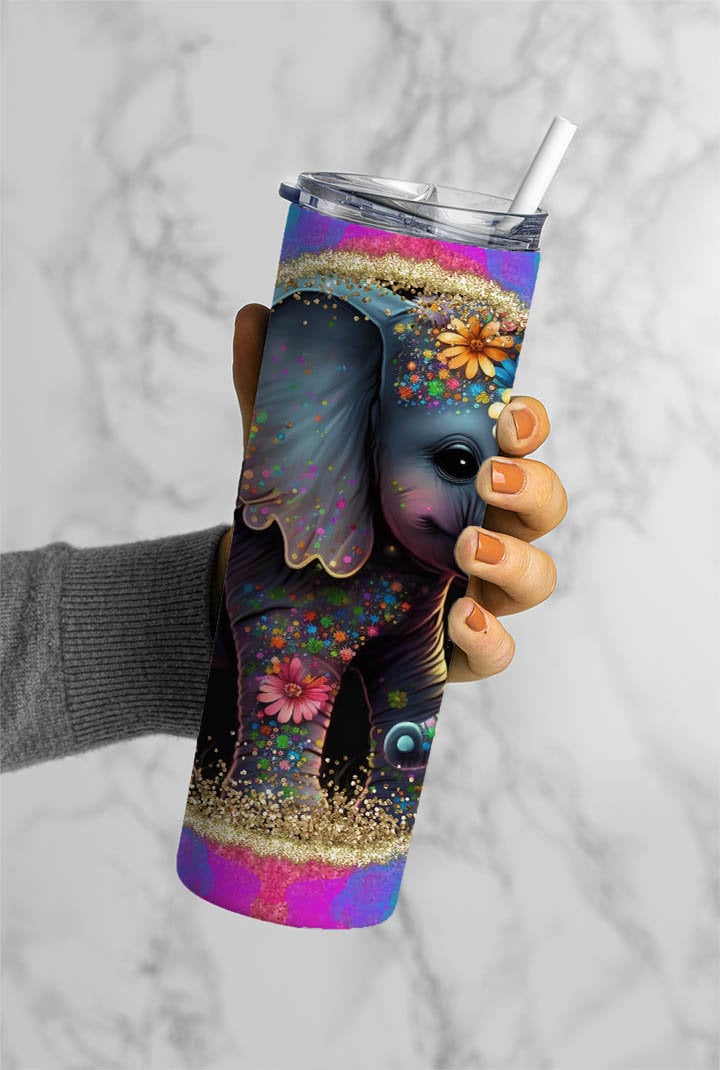 Colorful Elephant 20oz Skinny Tumbler